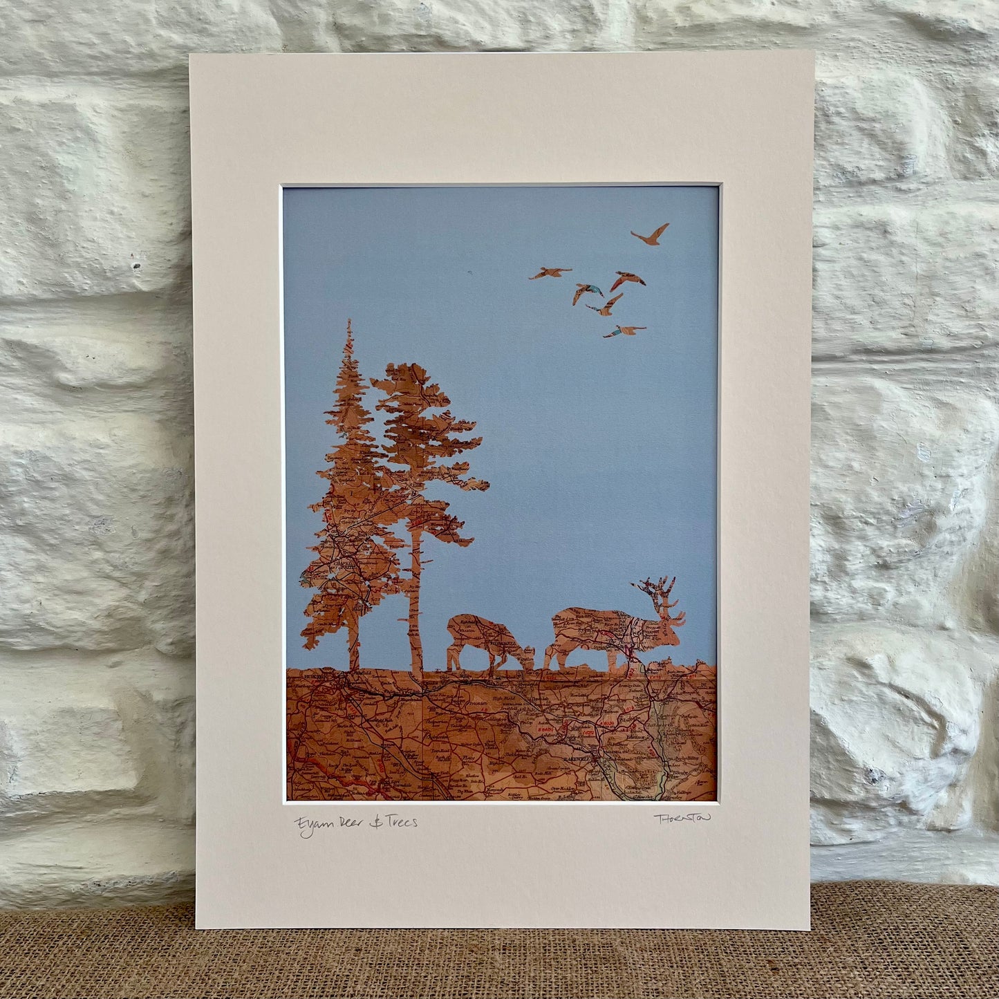 Eyam Deer and Trees Print